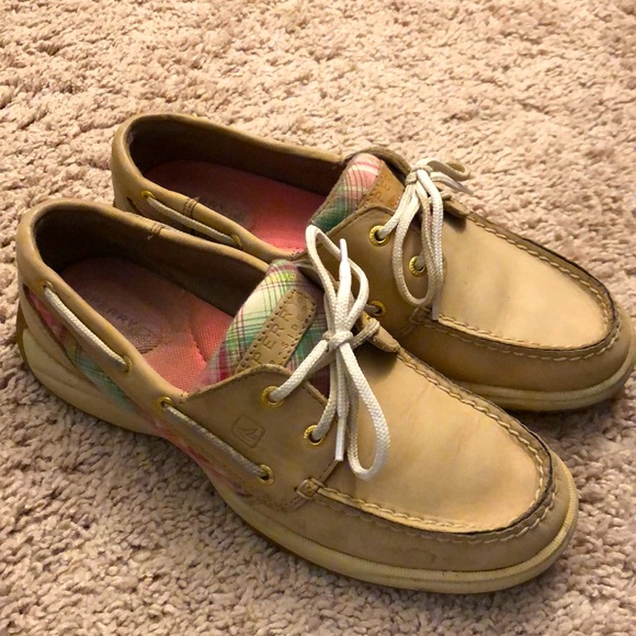 Sperry Shoes - SPERRY’S Tan Boat Shoes with Plaid